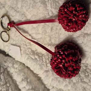 Patricia Nash Leather Pom Pom Balls Keychain -NWOT